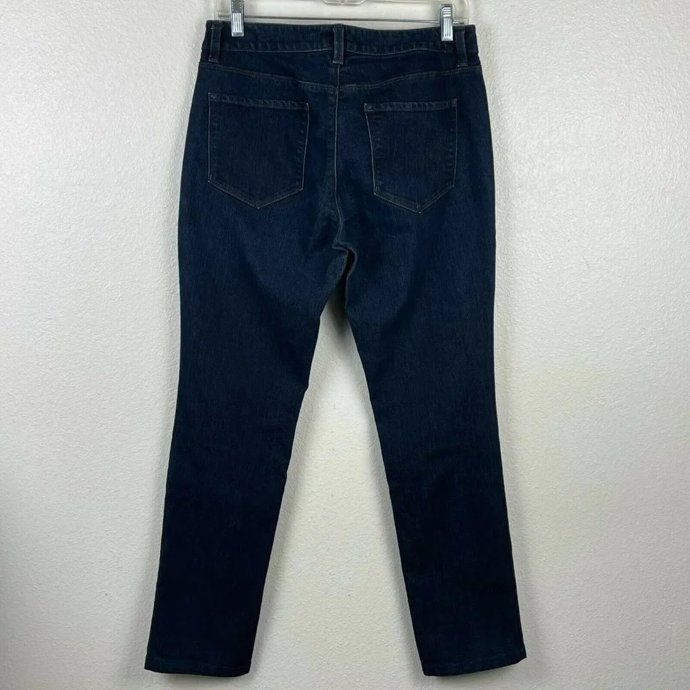 Ann Taylor Jeans Women's Sz 6 Curvy Skinny Fit Mid Rise Dark Wash Denim Blue - Picture 2 of 9